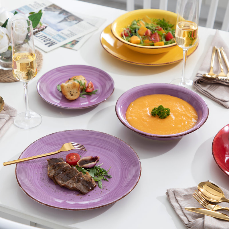 Bonita 18 Piece Dinnerware Set, Service for 6, Assorted Colours