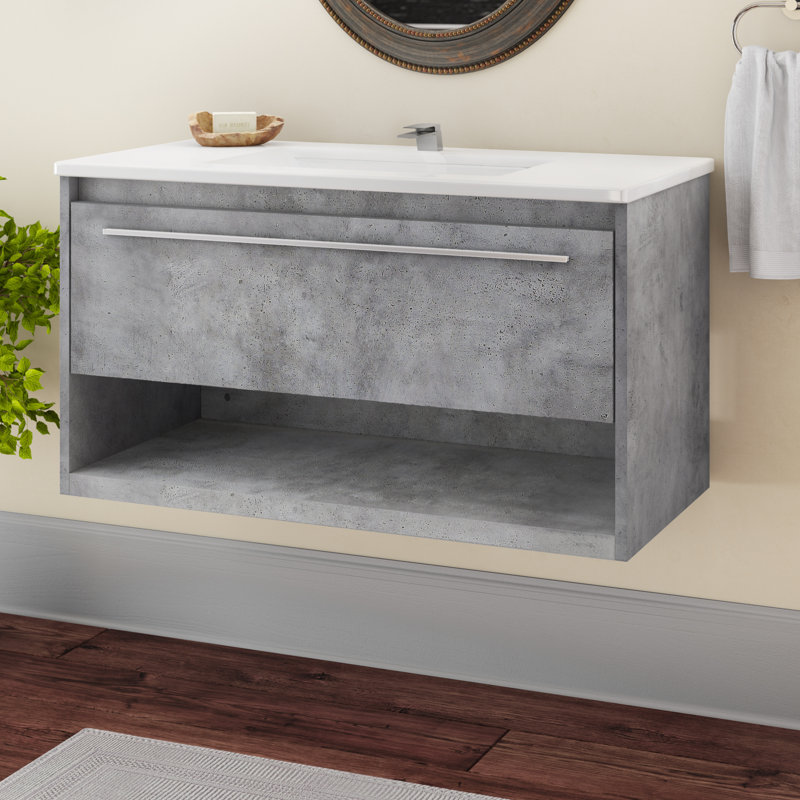 Ensemble de meuble-lavabo simple 36 po Kasper, Gris béton
