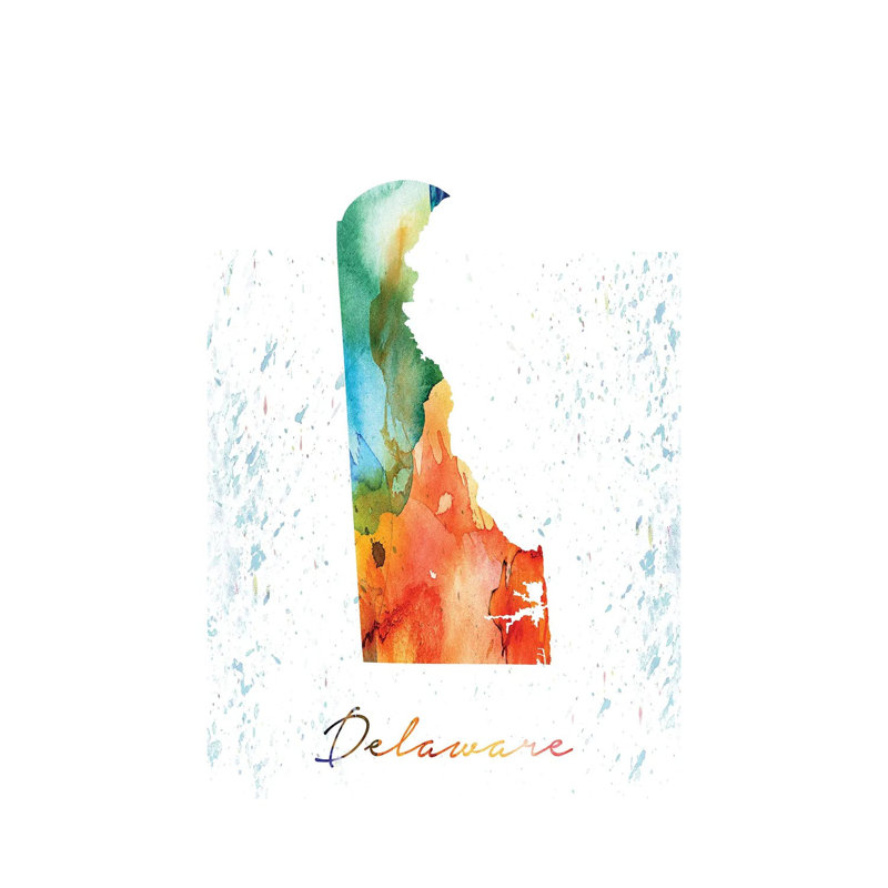 Delaware State Colourful - Wrapped Canvas Print, 101.6cm H x 66.04cm W