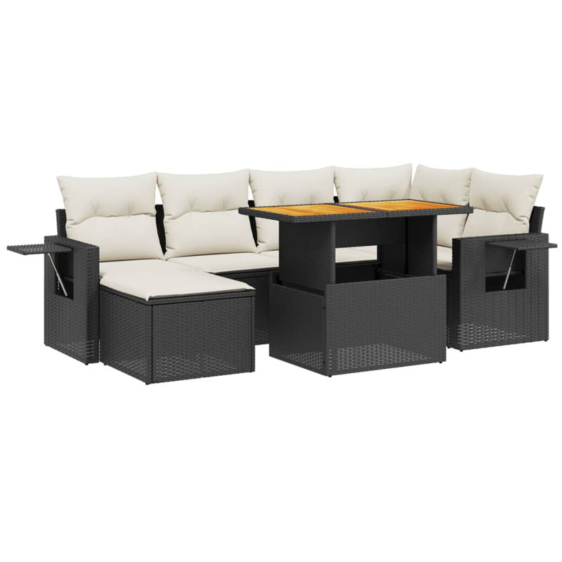 Ensemble de canapé de jardin Vidaxl noir, blanc crème