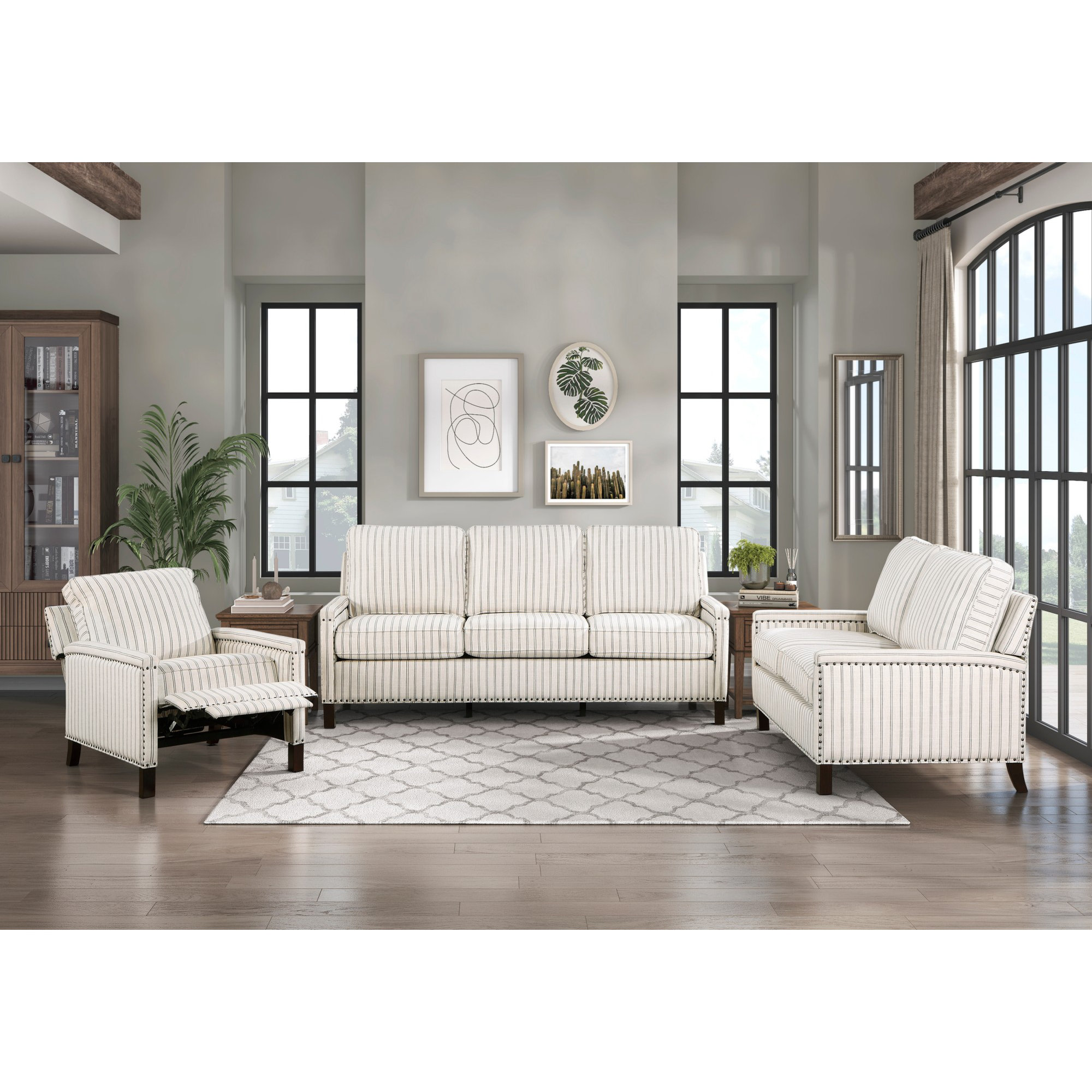 Ebern Designs Traditional Classic Living Room Furniture 3pc Sofa Set ...