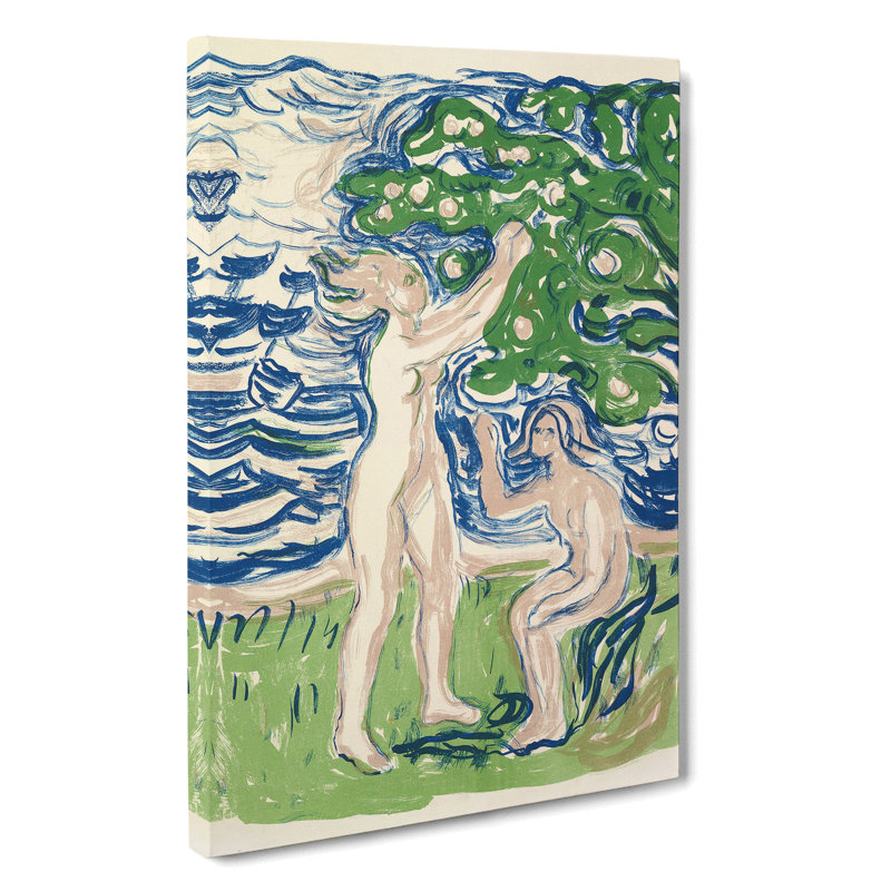 Girls Picking Apples by Edvard Munch - Wrapped Canvas Painting, 76cm H x 50cm W x 3cm D