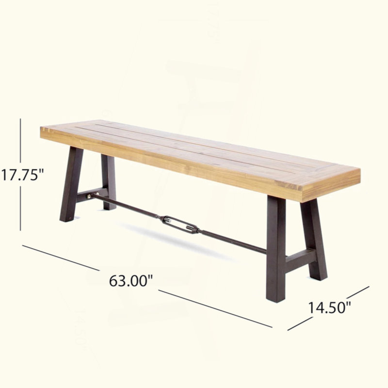 Melini 4 - Person Acacia Metal Patio Dining Set with Rectangular Table