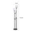 Lampe torchère sur pied 3 lumières, abat-jour en verre à motif de feuilles, métal noir 71 po