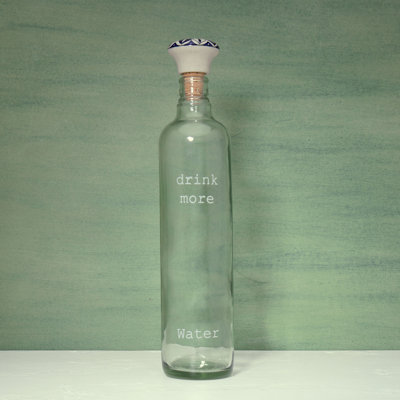 Glass Water Bottle with Ceramic Stopper