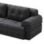 Modulaire avec méridienne, tissu tissé, gris foncé, 3 sièges pour une vie confortable dans la zone principale pour recevoir des invités
