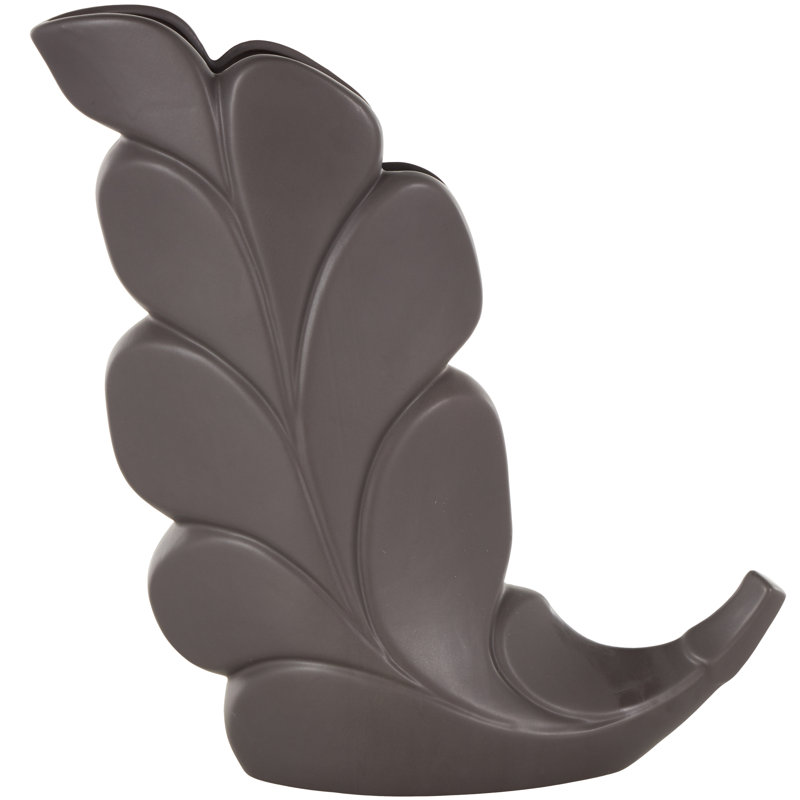 Vase en céramique Cole and Grey, Noir, H 14,95 po x l 14,05 po x P 3,8 po