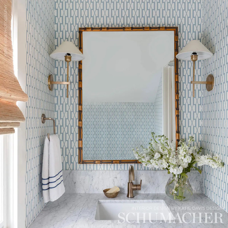 Schumacher x Veere Grenney Belvedere Wallpaper, Sky