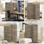 Paravent pliable à 4 panneaux, 1,83 m de hauteur, en bois, autoportant, pour bureau à domicile, chêne rustique foncé.-1728077895-1728077896