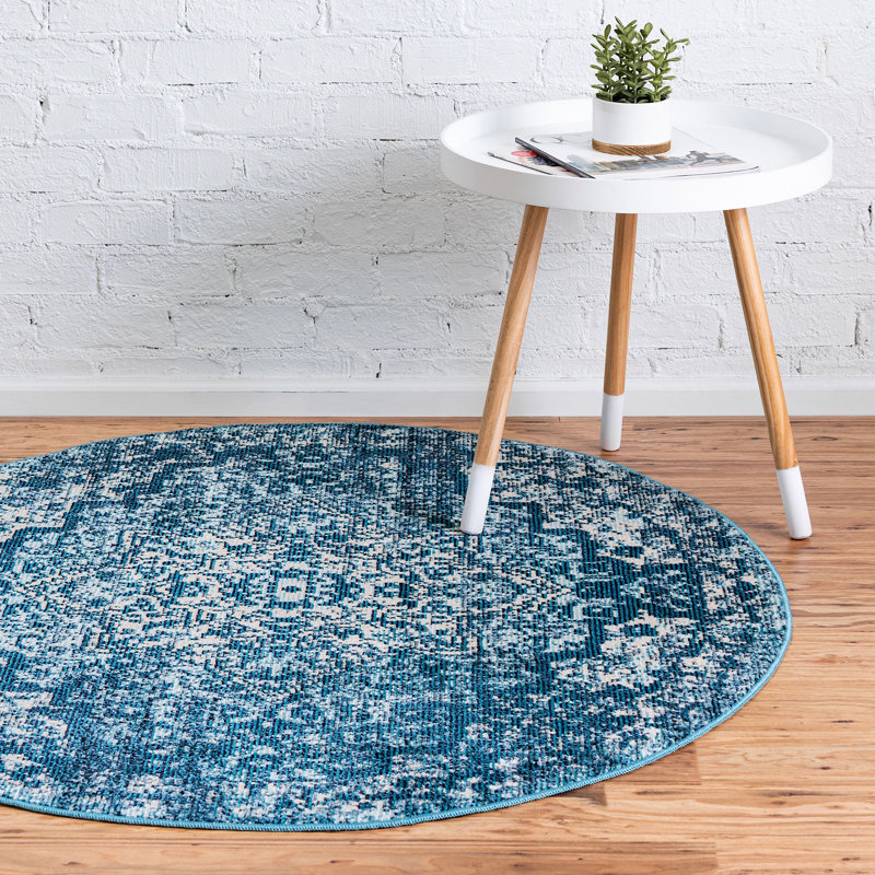 Enderson Ikat Indoor Rug, Round 4'