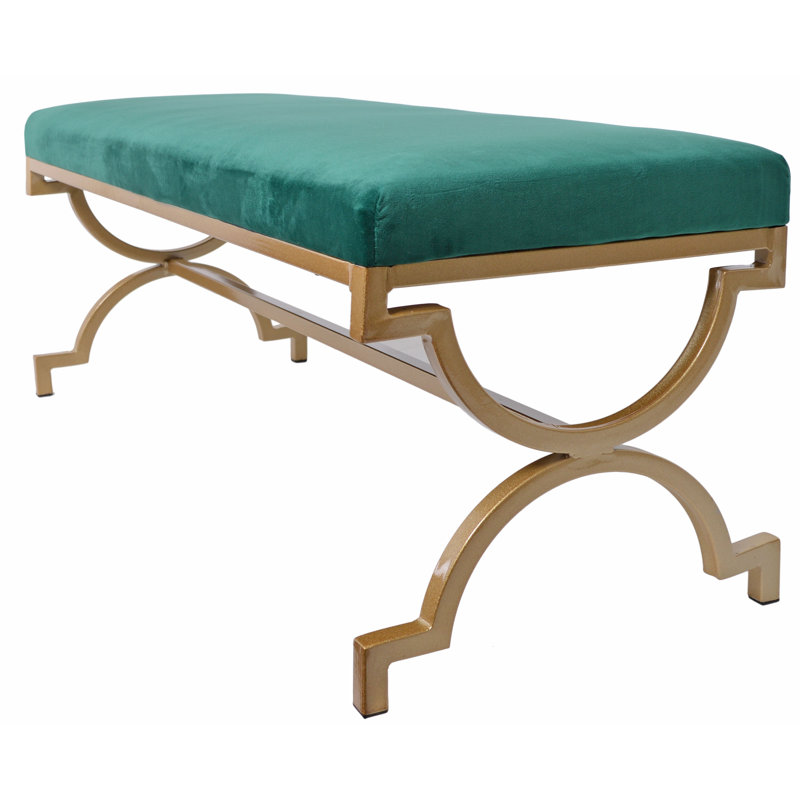 Clint Polyester Upholstered Bench, Green 