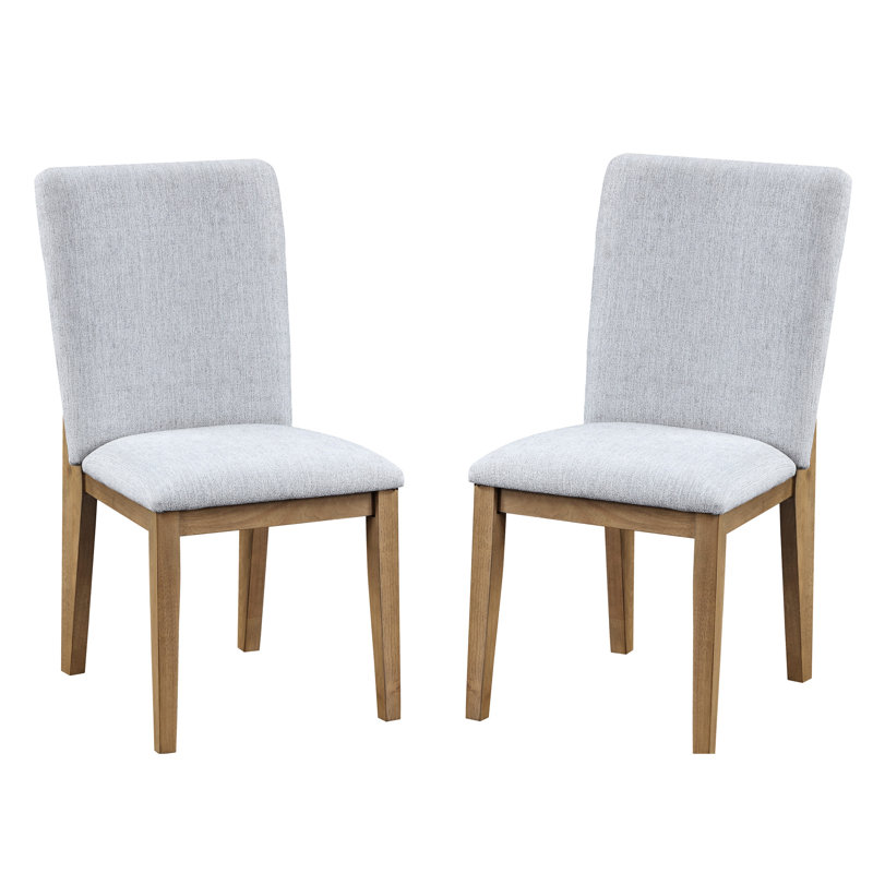 2 chaises avec housse en lin gris, hauteur du siège, coussins et dossier, pieds en bois massif, sièges de salle à manger sans accoudoirs Modern Home, largeur 18,75 po, coussins, décoration sophistiquée
