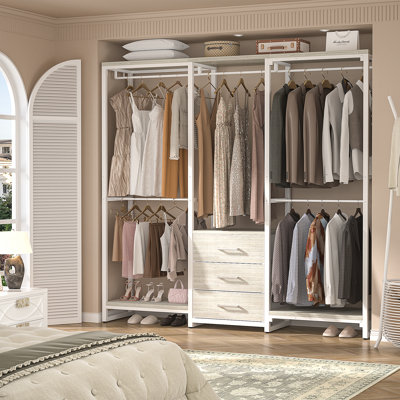 39.5'' - 65.5" W Closet System with Drawers and Hanging Rods