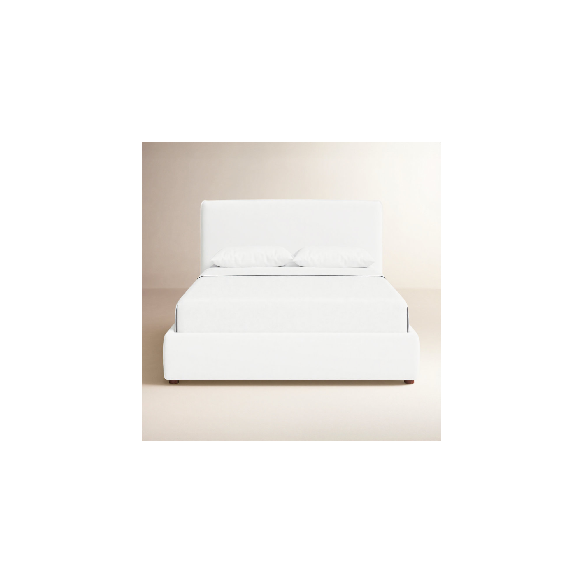 Callahan Upholstered Bed, Ivory Linen, Queen