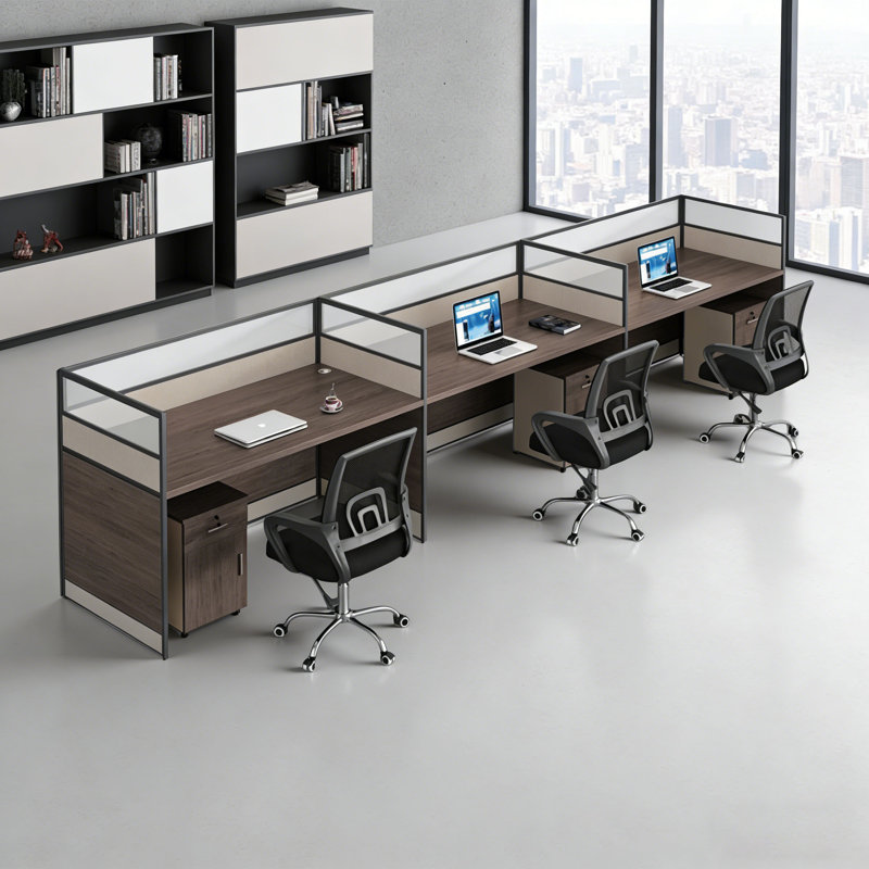 Bureau rectangulaire pour 3 personnes, H 43,3 po x l 142,5 po x P 23,6 po