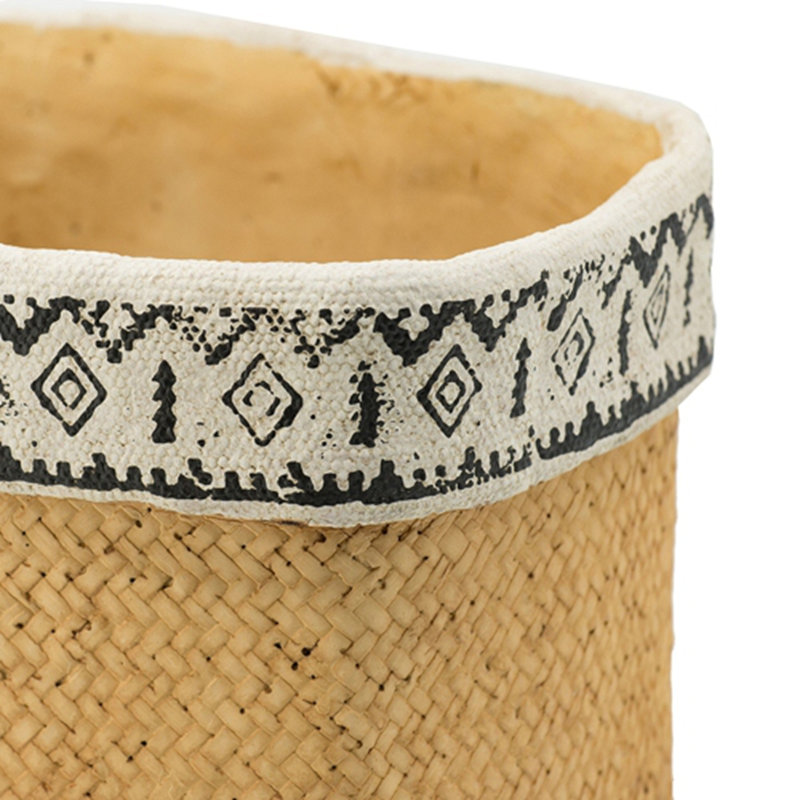 Ensemble de 2 pots à fleurs rectangulaires avec bordure géométrique, L: 10,5 x 8,5 x 8 po