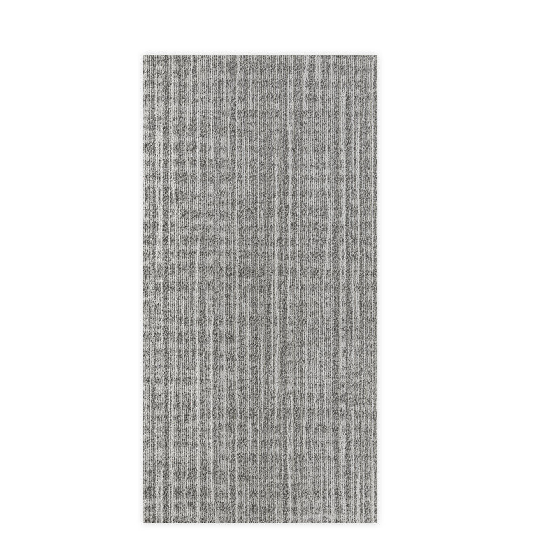 19.7 in. W x 39.4 in. L Multi Level Loop Mounting / Installation Required Polyester Carpet Tile, Silver