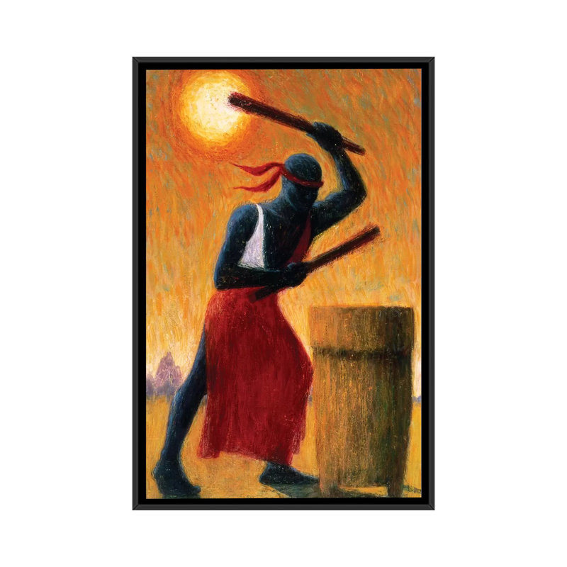 «The Drummer» par Tilly Willis - Estampe numérique sur toile tendue avec châssis, H 26 po x l 18 po x P 1,5 po, Pas de tapis