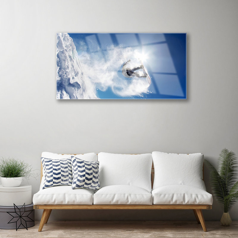 Art Winter Sports Snow 1 Piece Wall Art on Glass