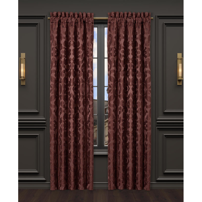 La Boheme - Maroon 84" Window Panel Pair
