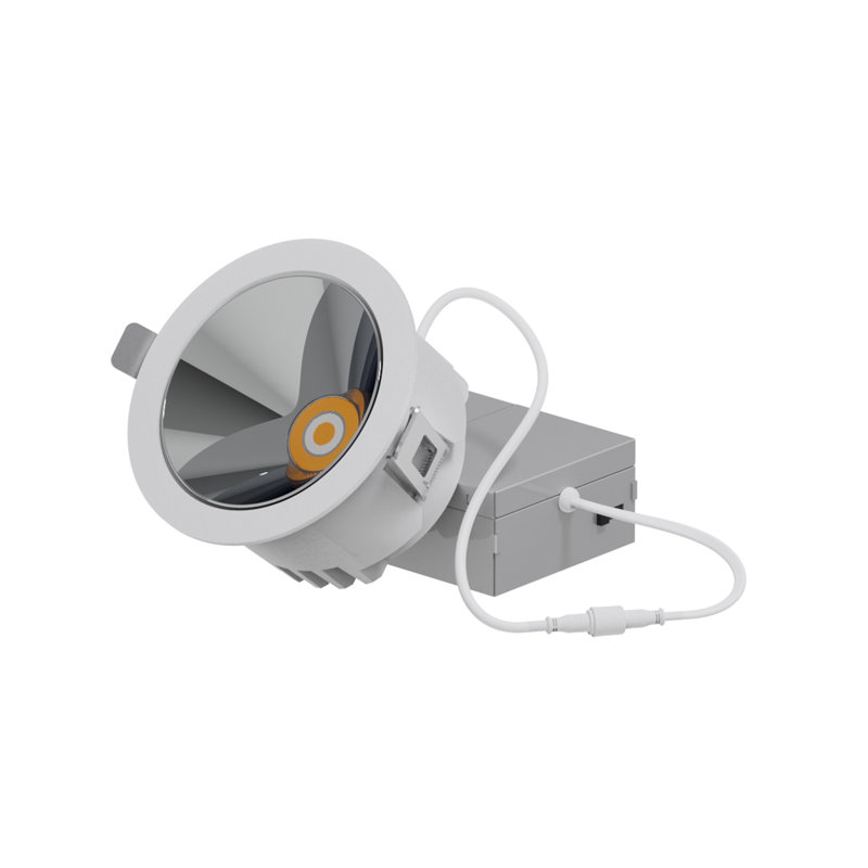 DEL encastrée 4 po, 12 W, angle de faisceau de 50 degrés, 5 CCT sélectionnable, intensité variable 0-10 V, 120-277 V