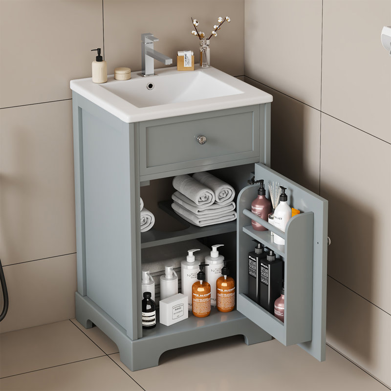 Meuble-lavabo de 20 po avec lavabo, Gris
