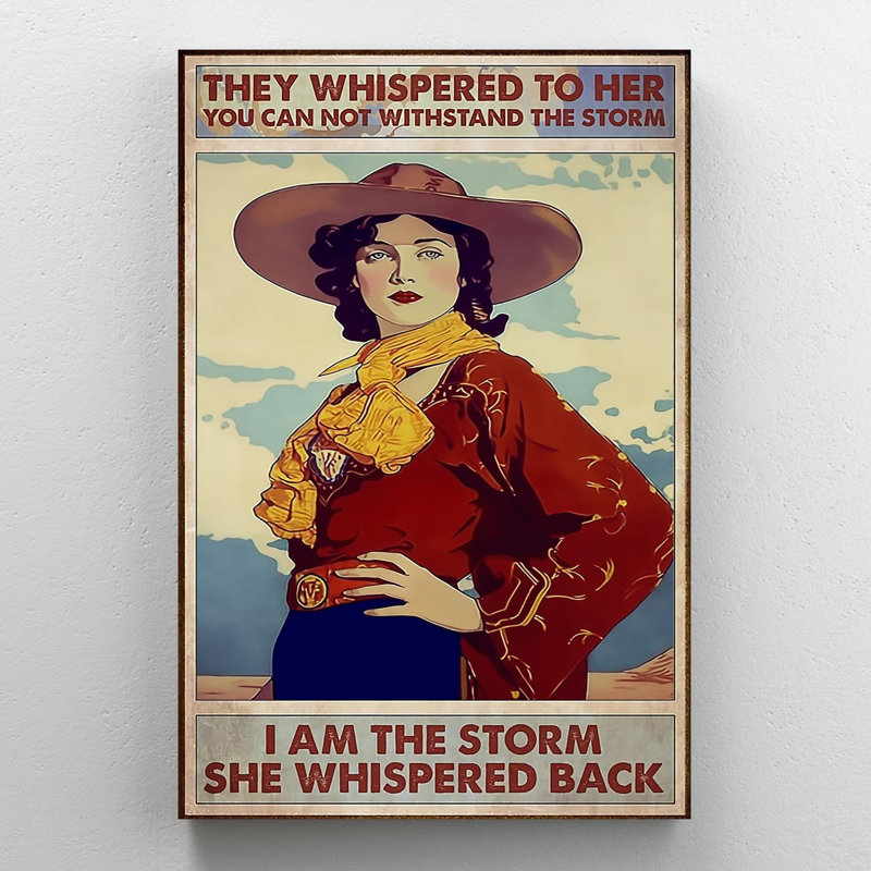«Cowboy I Am The Storm - 1 pièce», reproduction d'art graphique sur toile tendue, L 11 po x H 14 po