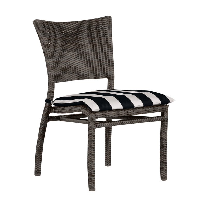 Chaise d'appoint tissée Skye - Noyer noir, Welt, Cabana à rayures minuit, Noyer noir