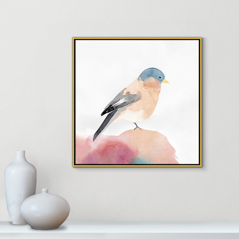 Chickadee I par Isabelle Z - reproduction d'art, Toile encadrée d'or, Pas de tapis, H 31,5 po x l 31,5 po x P 2 po
