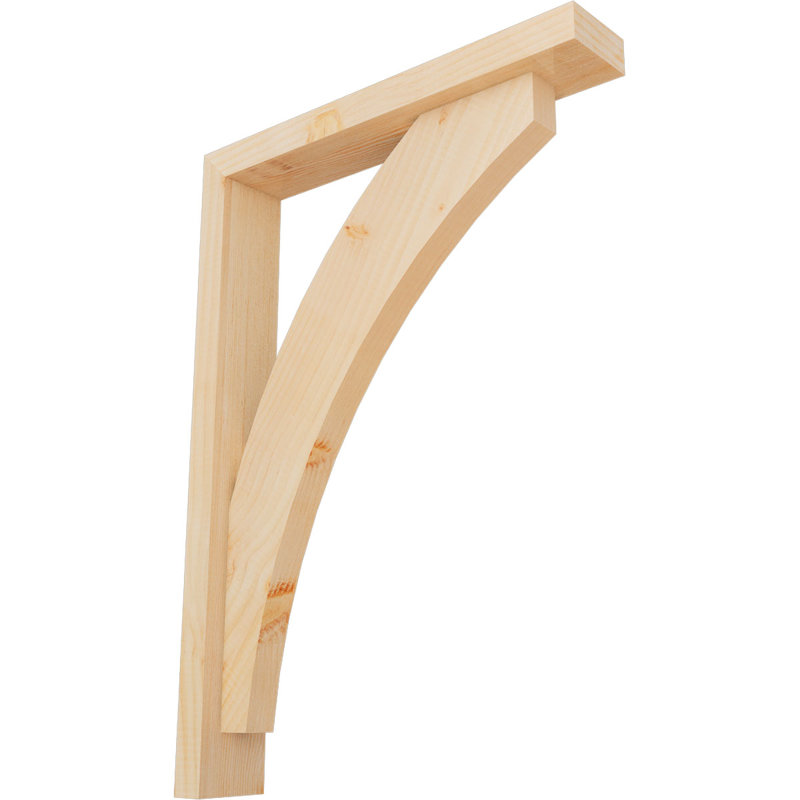 Thorton Block Bracket with Offset Brace, 28 x 20, 3 1/2"W Douglas Fir (Smooth)
