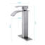 Matte Black Single Handle Waterfall Spout Bathroom Faucet With Pop - Up Drain, Stainless Steel, Stable Water Flow, Quick Installation For Sinks Without Overflow-125170458
