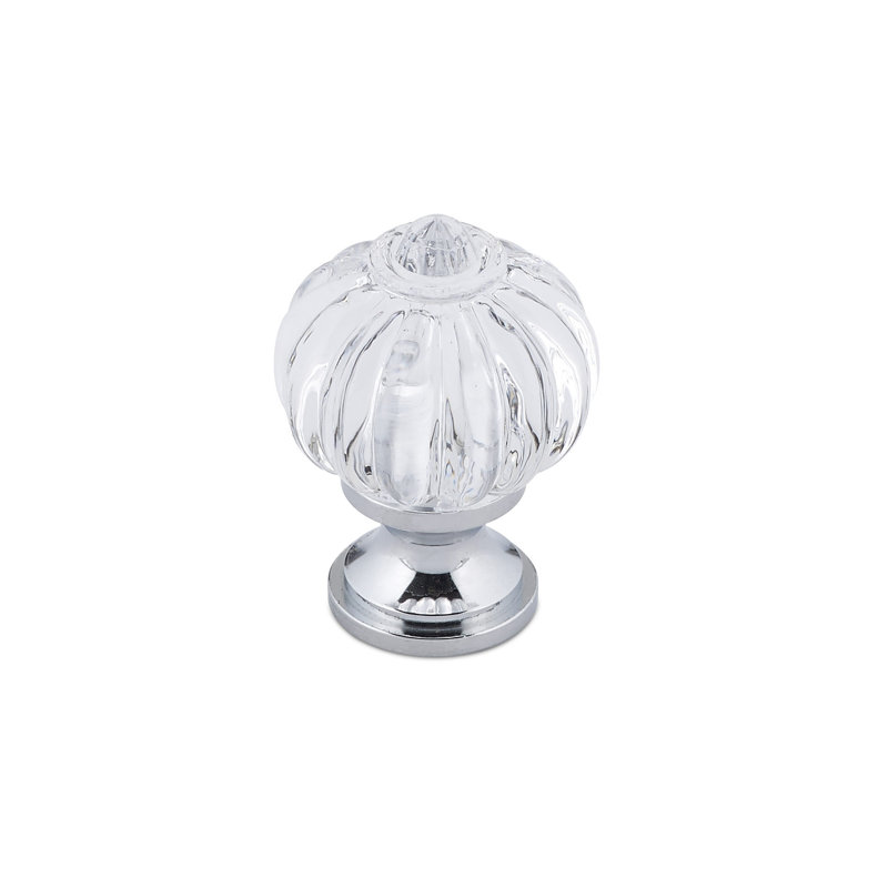 Expression 1 3/32" Diameter Round Knob, Chrome/Clear