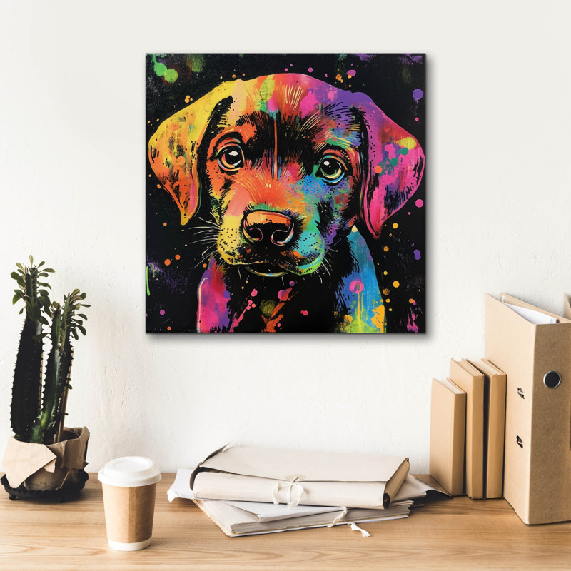  «Woof Labrador Retriever» par Rich Monet, art mural sur toile, 18 po x 18 po, H 18 po x l 18 po