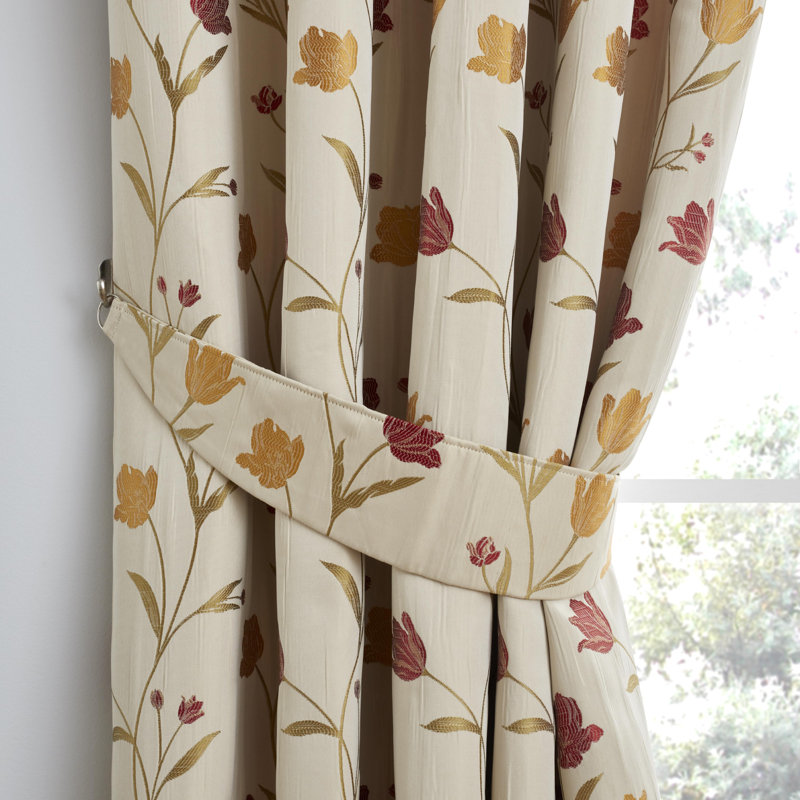 Juliette 100% Polyester 71cm Curtain Tieback, Natural/Red