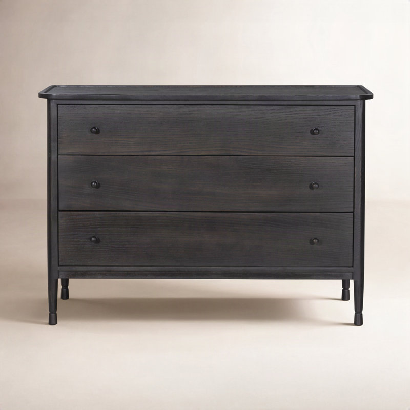 Franny 3 Drawer Chest-Saddle Brown, Espresso Oak Veneer