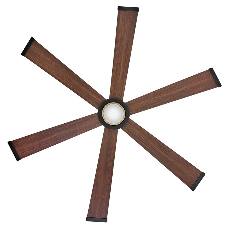 Hinkley Andros LED Ceiling Fan, Brass, Walnut