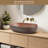 Homary bathroom Vessel Sink, 23" Oval Bowl Sink Retro Ceramic Washbasin Above Counter for Bathrooms