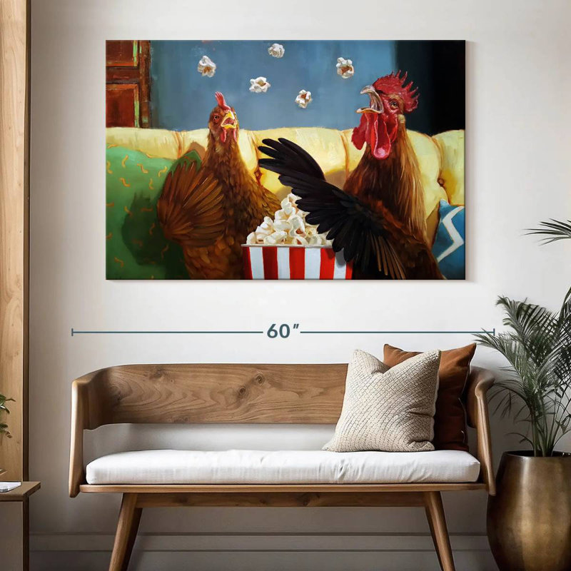 Popcorn Chickens, 34" H x 51" W