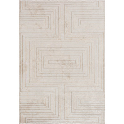 Contemporary Geometric Square Lines Area Rug