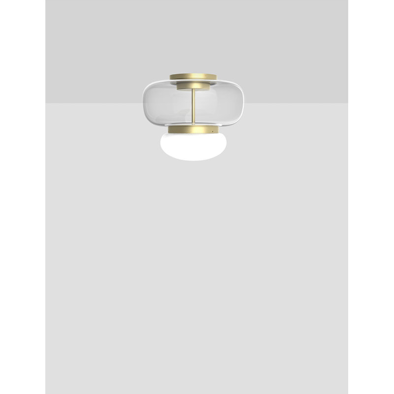 Faro Ceiling Lamp P Dark Amber White Matt Black 2 L2202 Ul, 3000K, Painted Brass, Crystal White