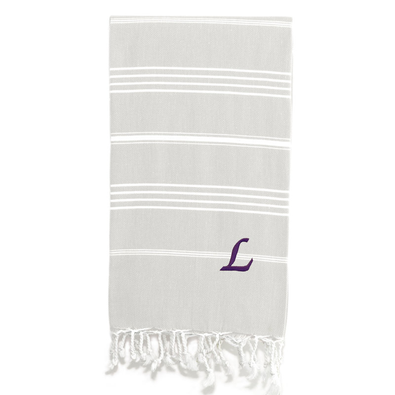 Serviette de plage 100% coton Pestemal Lucky, Crème / Blanc, L
