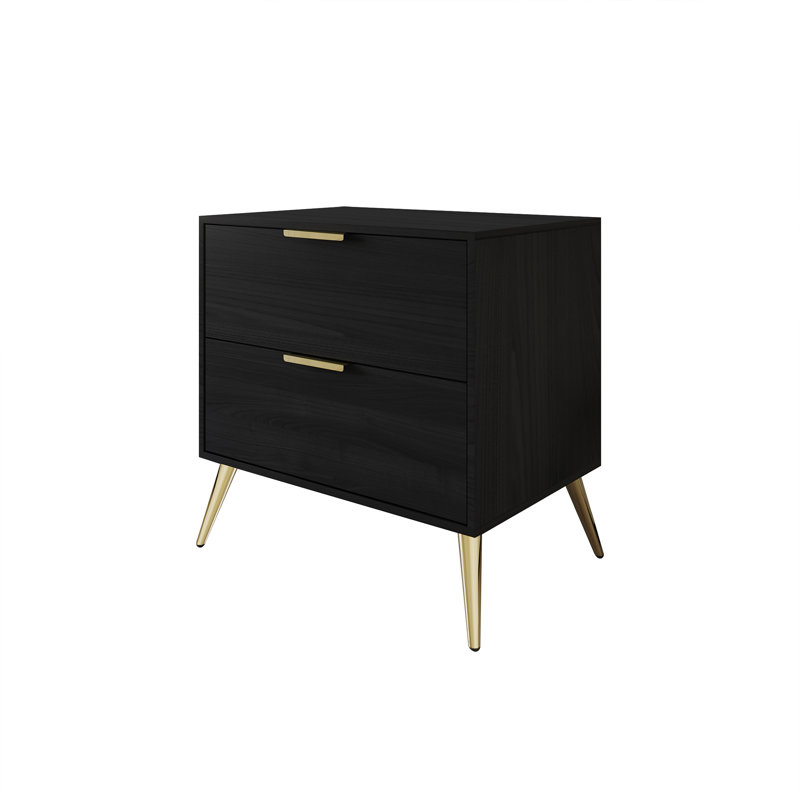 Rafiat 21.65'' W Nightstand, Black