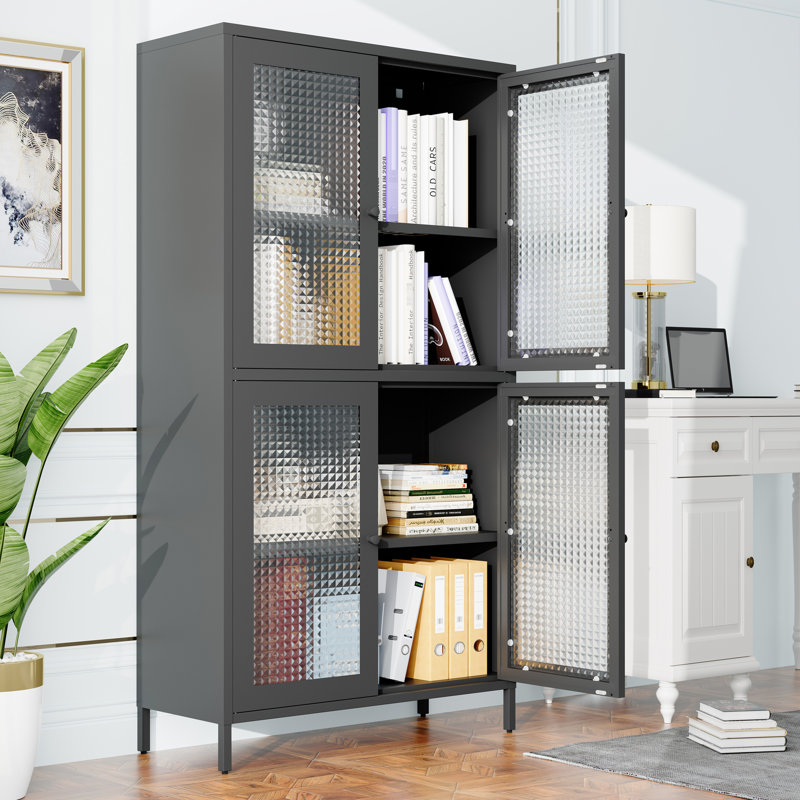 Armoire de rangement classique en métal avec accessoires basculants pour la maison - Chambre à coucher côté noir