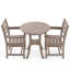 Ensemble de bar de patio, table ronde 3 pièces en PEHD avec trou pour parasol, brun antique-1989151088