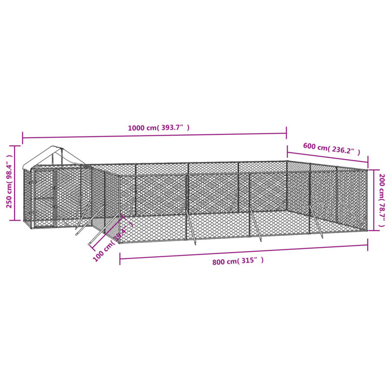 Antunez Dog House, 250cm H x 1000cm W x 600cm D