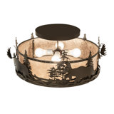 Moose At Dusk 4 - Light Semi Flush Mount