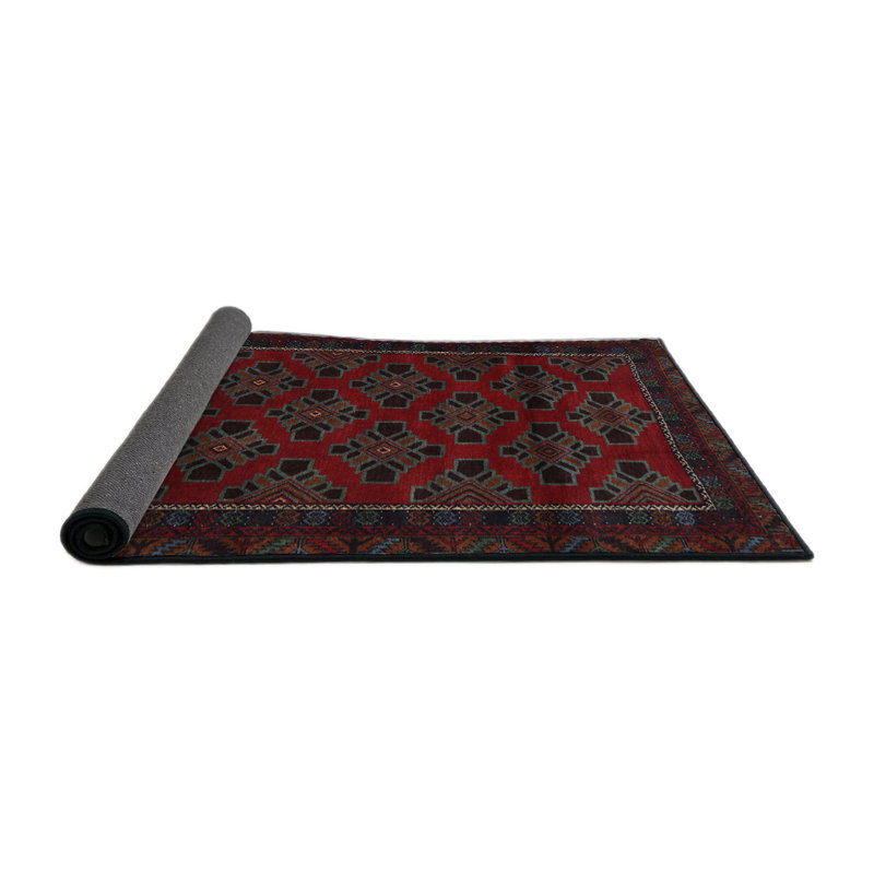 Tapis oriental rouge / noir, Rond 6 pi
