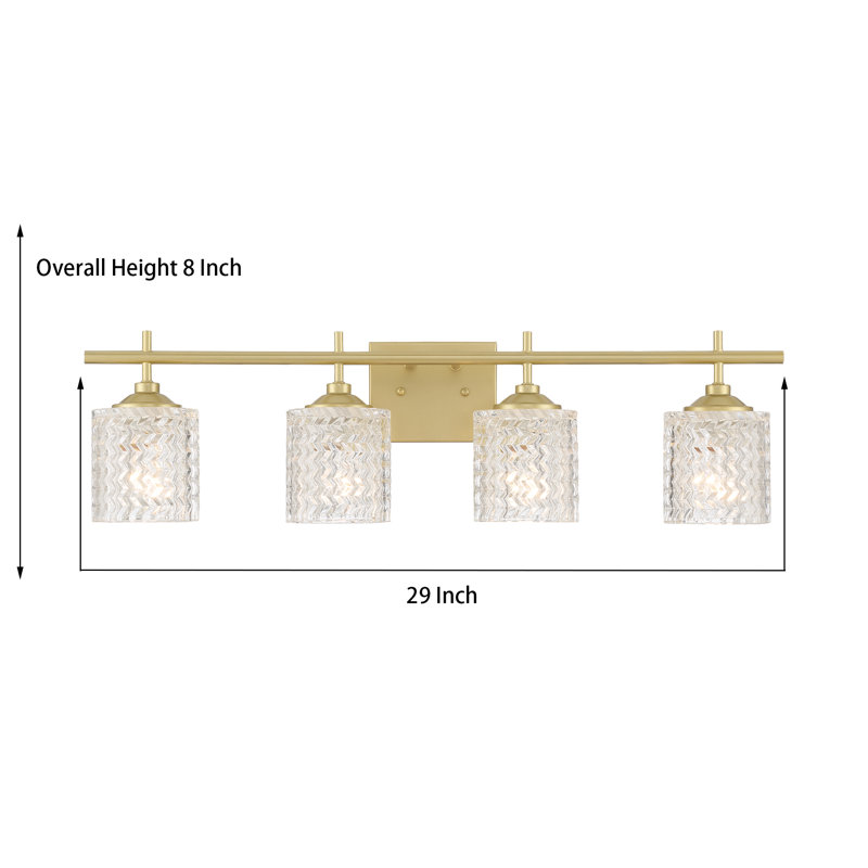 Gerberoy 4 - Light Dimmable Vanity Light, Satin Brass