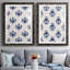 Motif de fleurs indigo I-Premium, reproduction encadrée - prête à être accrochée-124348904-124348909