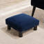 Repose-pieds carré 16 po, velours bleu marine